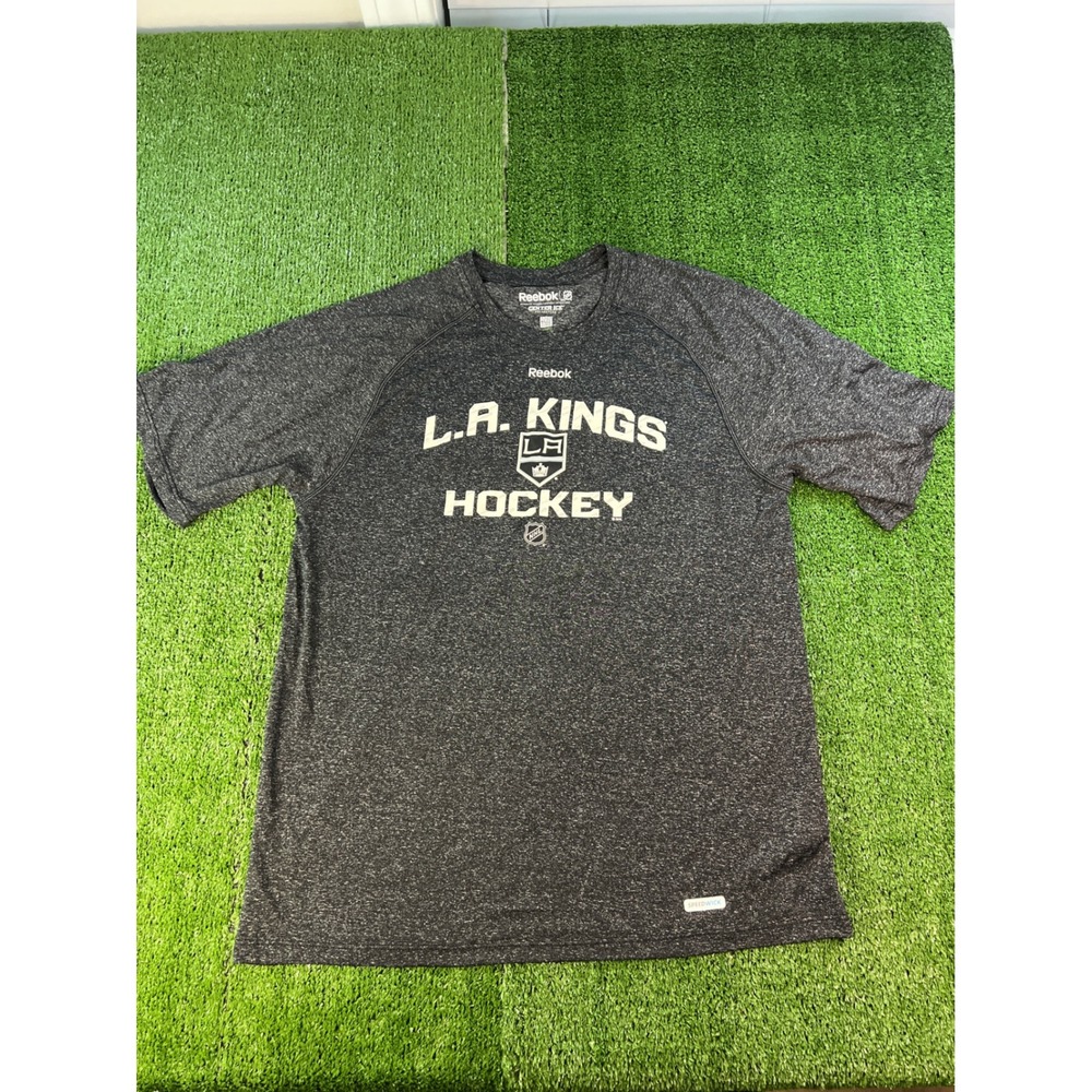 Reebok LA Kings‎ Hockey T-Shirt Men's Charcoal Gray Short Sleeve Graphic Tee LG